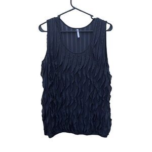 Espresso Size Extra Large (XL) Grey Tank with Ruffles